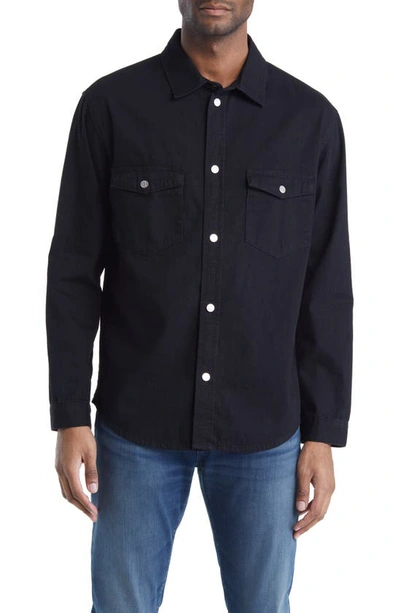 Frame Collared Denim Shirt In Noir