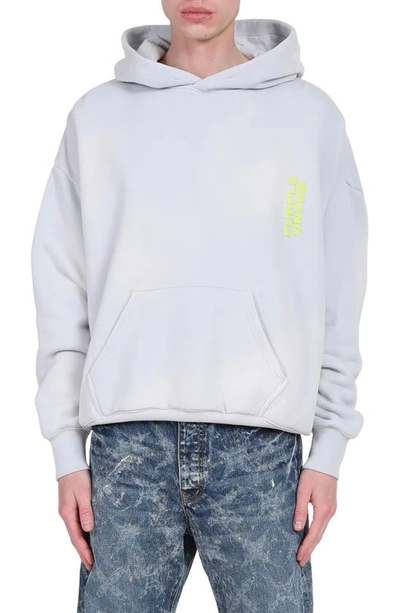 Purple Brand Mens French Terry Pullover Hoodie In Coconut Milk In Gray Dawn