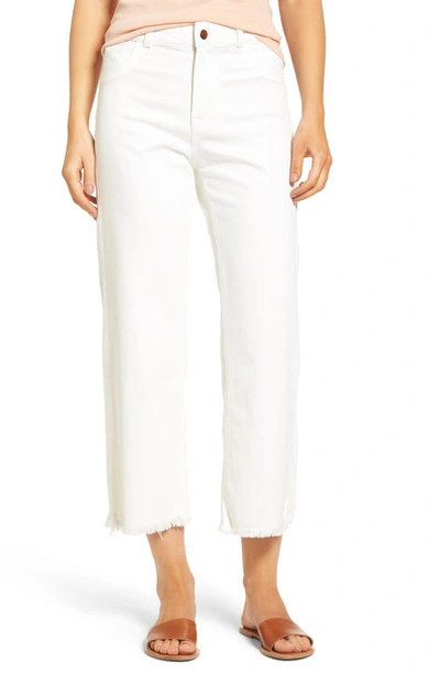 Dl1961 Hepburn High Rise Wide Leg Jeans In Eggshell