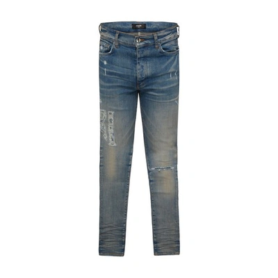 Amiri Distressed Logo Jeans In Clay Indig