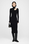 Anine Bing Victoria Cut-out Sweater Dress In Black