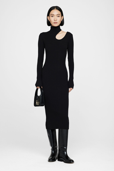 Anine Bing Cut-out Detail Victoria Midi Dress In Black
