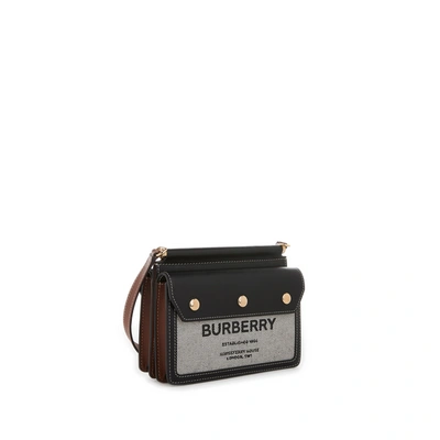 Burberry Mini Sac Title Horseferry En Cuir Et Toile