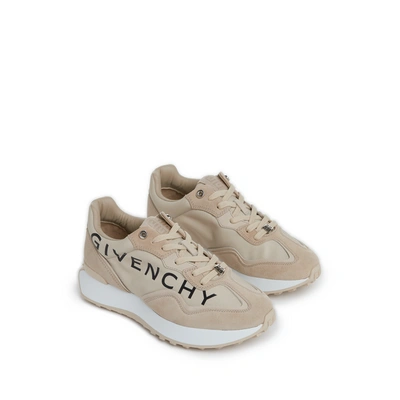 Givenchy Giv Runner Logo-print Nylon, Suede And Leather Sneakers In Beige