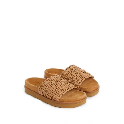 Chloé Wavy Platform Slides In Brown