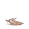 Jimmy Choo Bing 65 Patent Leather Mules In Nude