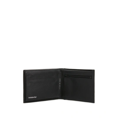 Saison Portefeuille En Cuir In Noir