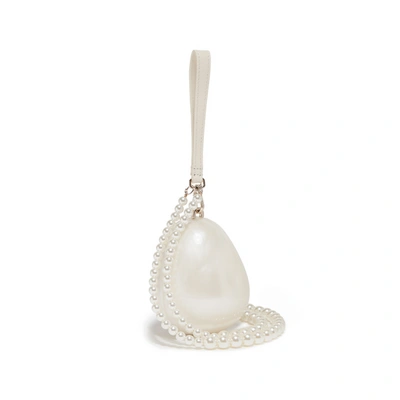 Simone Rocha Sac Micro Oeuf Avec Perles In Beige