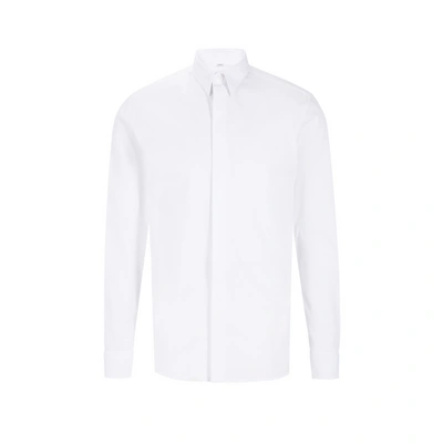 Au Printemps Paris Chemise Slim En Popeline De Coton In Blanc