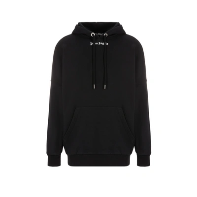 Palm Angels Black Hoodie With Logo