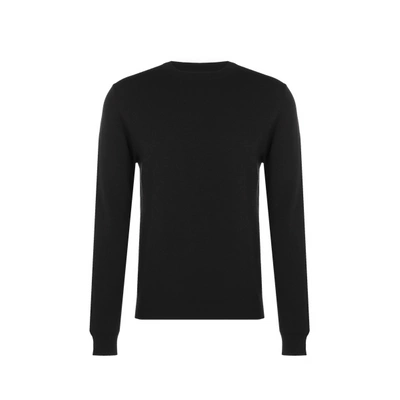 Saison Merino Wool Round-neck Jumper In Black