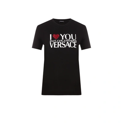 Versace I Love You But. T-shirt In Black