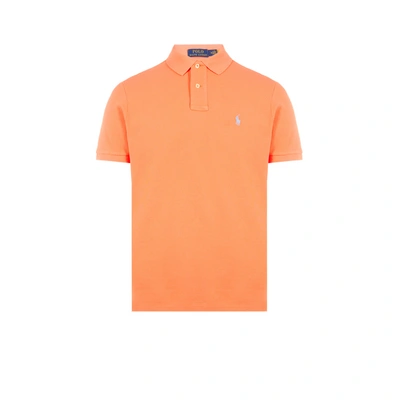 Polo Ralph Lauren Piqué Embroidered Polo Shirt In Orange