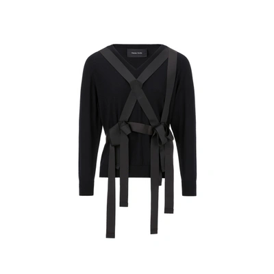 Simone Rocha Wool Jumper With Harness Detail In Black