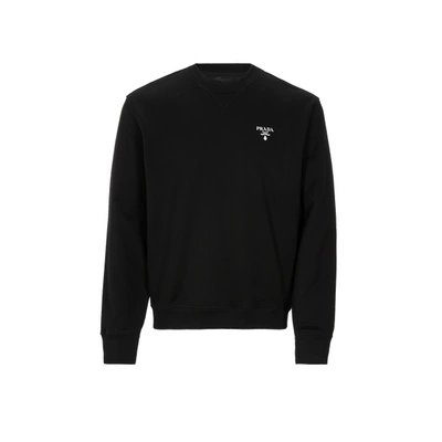 Prada Sweatshirt Aus Technischer Baumwolle In Black
