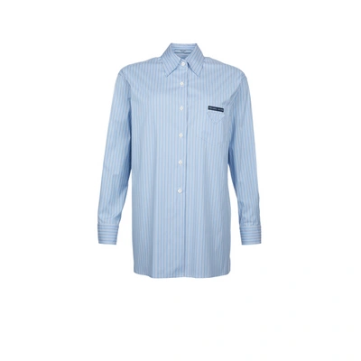 Prada Long-sleeve Striped Cotton Shirt