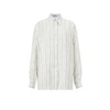 Prada Striped Long-sleeve Shirt In Beige