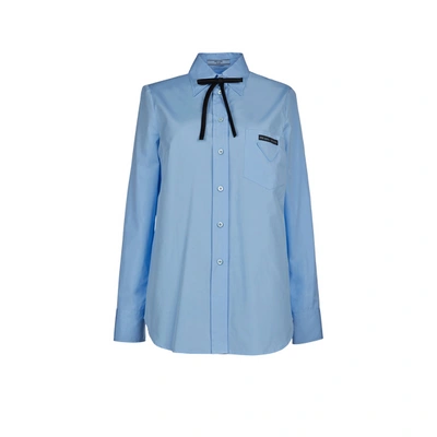 Prada Long-sleeve Cotton Poplin Shirt