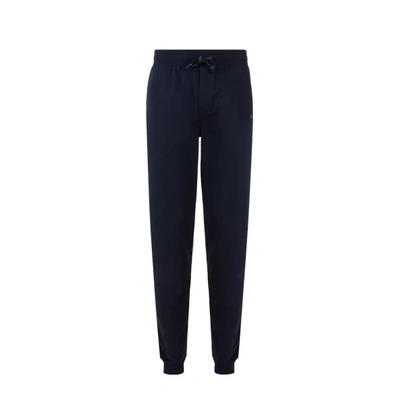 Hom Catane Cotton Blend Pajama Joggers In Navy