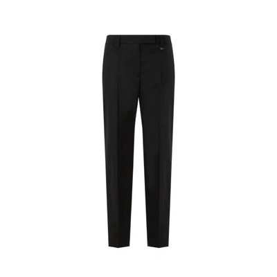 Prada Wool Trousers In Black