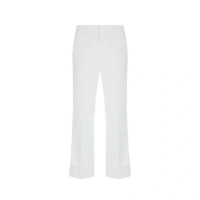 Prada Pantalon En Popeline De Coton In White