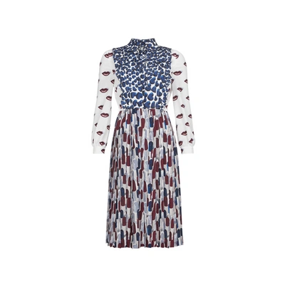 Prada Robe En Crêpe De Chine In Multicolour