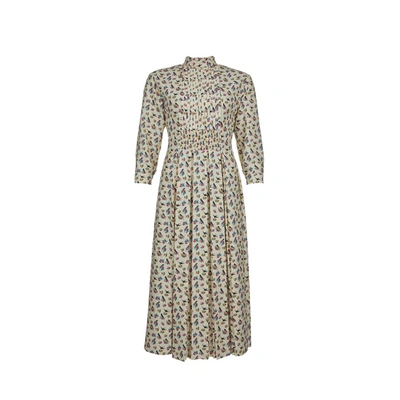Prada Robe Midi En Satin In Beige