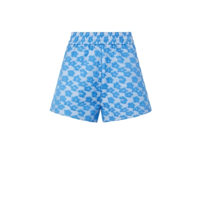 Custommade Short Nobel En Tissu Jacquard In Bleu