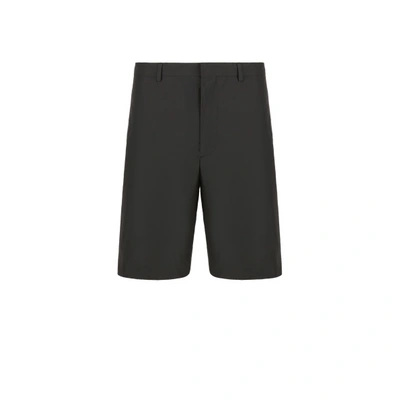 Prada Wool Bermuda Shorts In Black