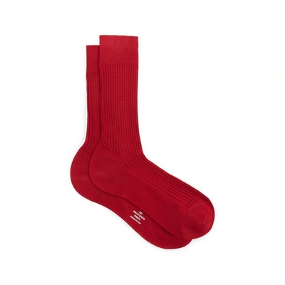 Au Printemps Paris Chaussettes En Coton In Red