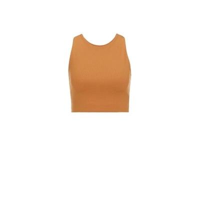 Girlfriend Collective Tan Dylan Sport Bra In Toffee