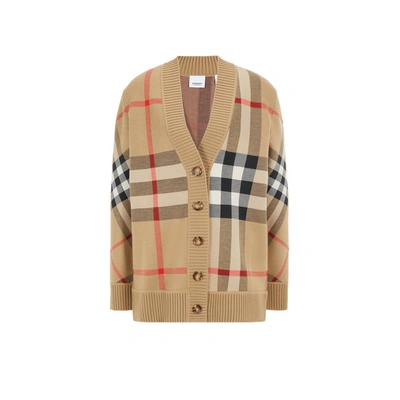 Burberry Vintage Check Merino Wool-blend Cardigan In Multicolore