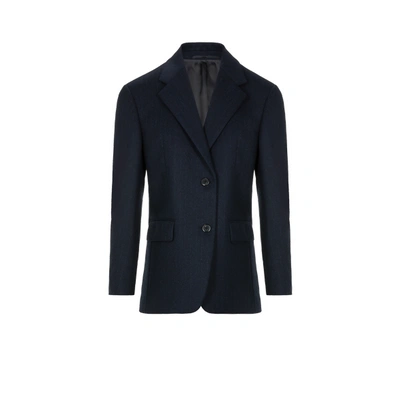 Prada Veste Oversize En Laine In Blue