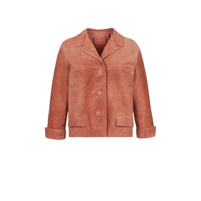 Prada Suede Leather Blazer In Brown