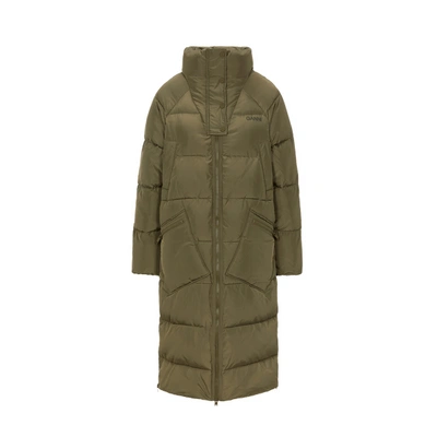 Ganni Doudoune Longue In Military Green