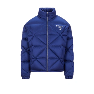Prada Re-nylon Quilted Puffer Jacket In Fbj Bluette