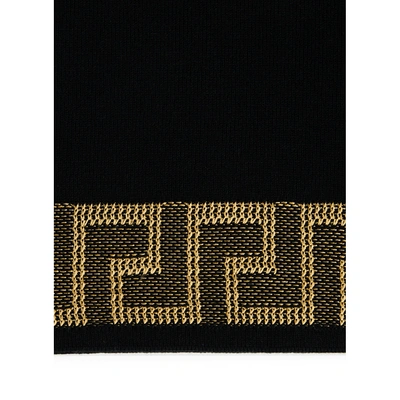 Versace Light Scarf With Iconic Motif In Black