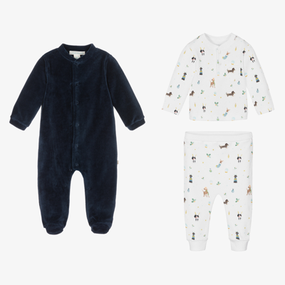 Marie-chantal Blue Babysuit & Outfit Gift Set