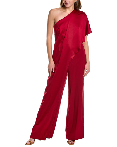 Adrianna Papell Women's One-shoulder Wide-leg Jumpsuit In Red