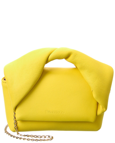 Jw Anderson Twister Nano Leather Shoulder Bag In Yellow