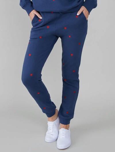 South Parade Lucy Mini Heart  Jogger In Navy Blue