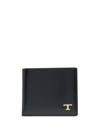 Tod's Leather Wallet With T Timeless Logo In Black