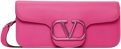 Valentino Garavani Locò Leather Crossbody Bag In Pink Pp