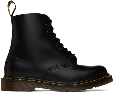 Dr. Martens' Black 'made In England' 1460 Boots In Black Quilon
