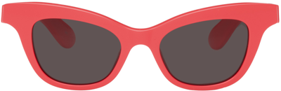 Alexander Mcqueen Pink Mcqueen Angled Sunglasses In Pink-pink-grey