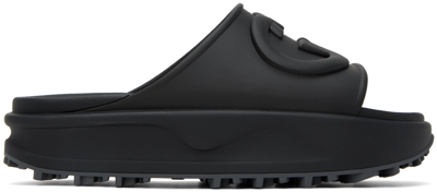 Gucci Black Interlocking G Slide Sandals