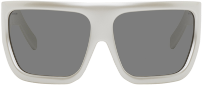 Rick Owens Silver Davis Sunglasses In White