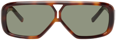 Saint Laurent Sl 569 Y Pilot-frame Sunglasses In Havana