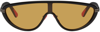 Moncler Vitesse Shield Sunglasses In Shiny Black/ Honey