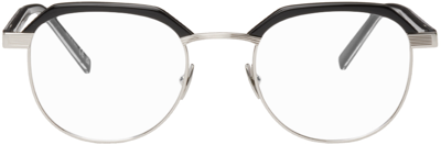 Saint Laurent Silver & Black Sl 124 Glasses In Gold & Havana